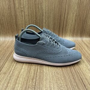Cole Haan 2. Zero Grand OS Shoes lace up Pink Soles Gray Mesh Oxford Women 8.5 B